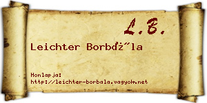 Leichter Borbála névjegykártya